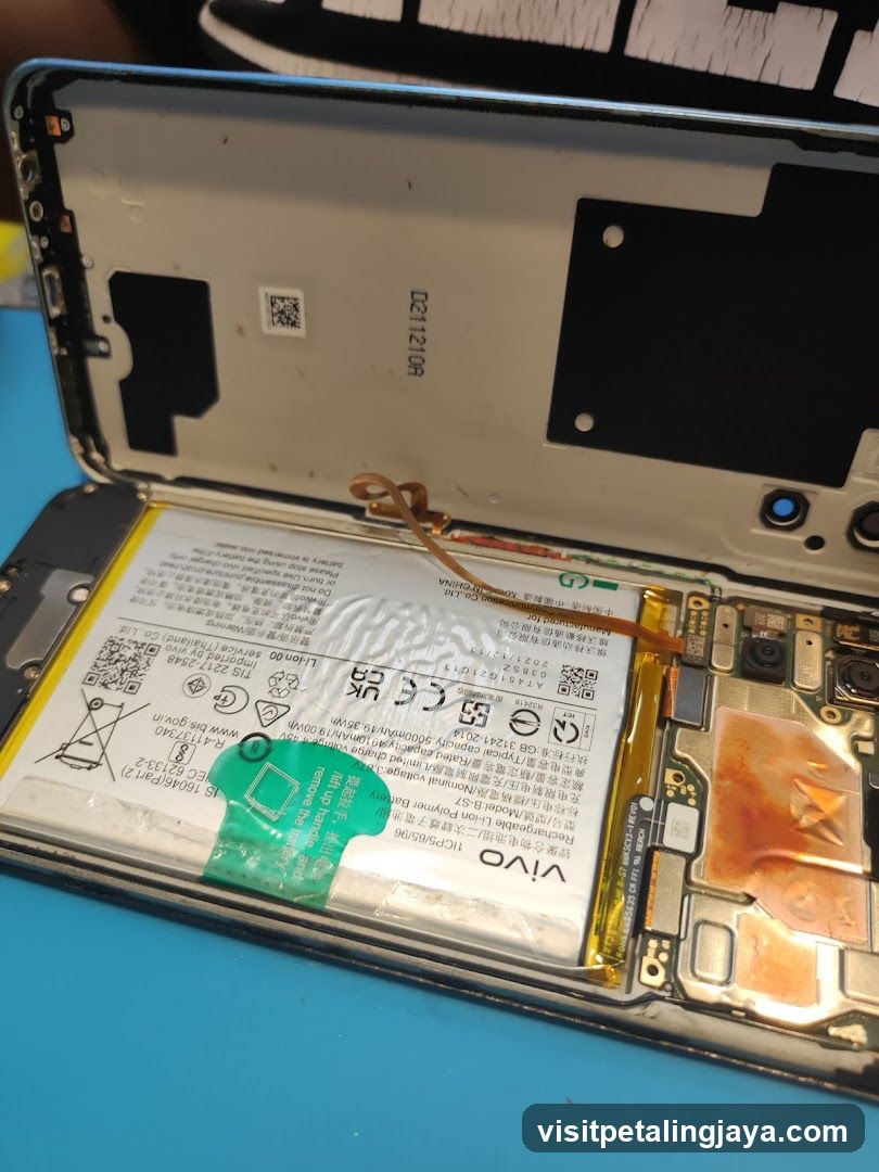 Disassembled Smartphone with Battery Removed