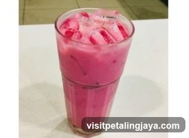 Pink Smoothie with Ice Cubes