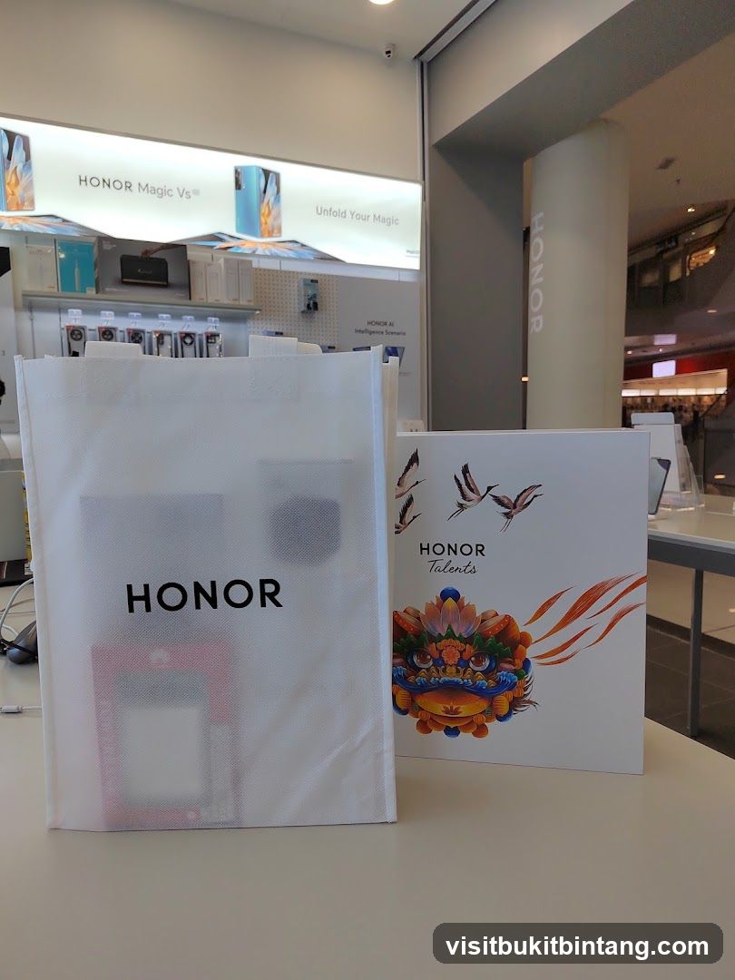 Honor branded items on display