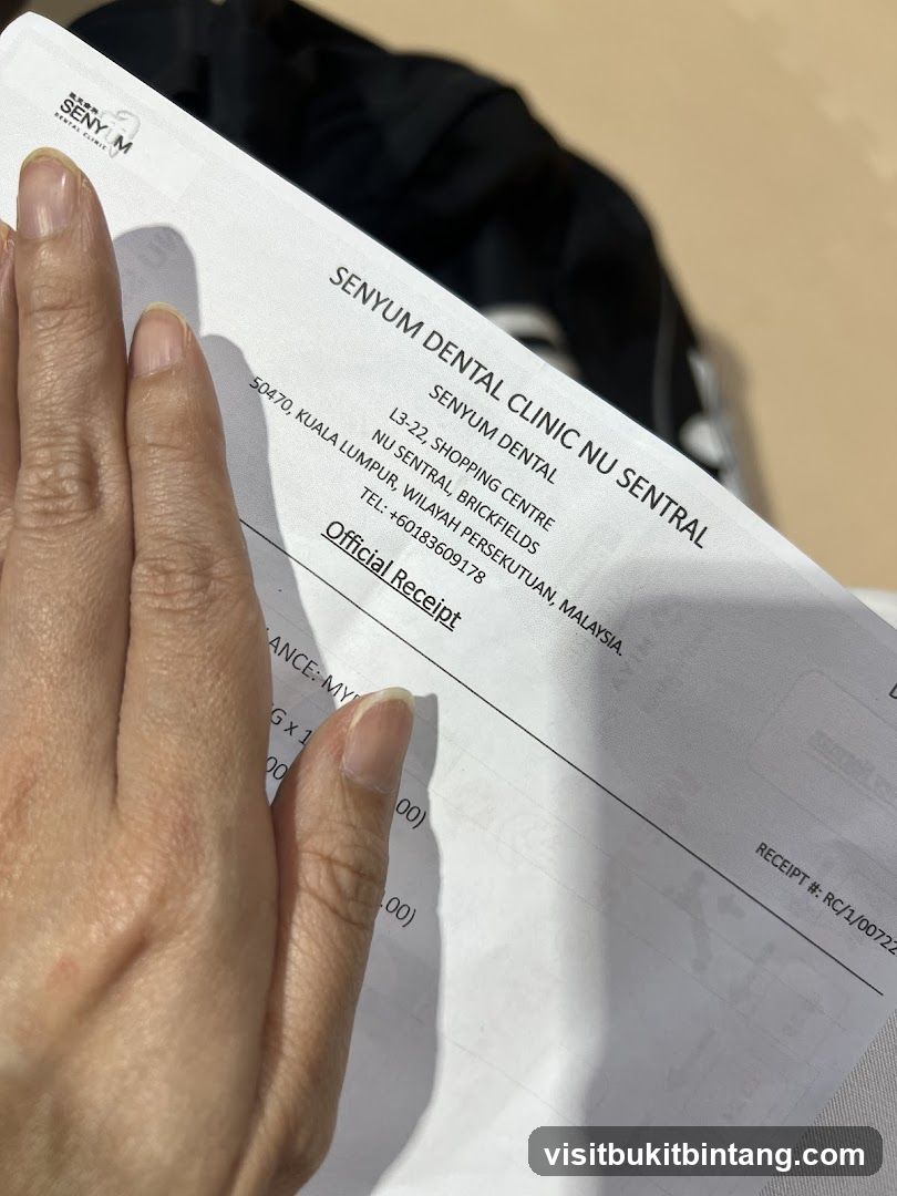Dental Clinic Receipt