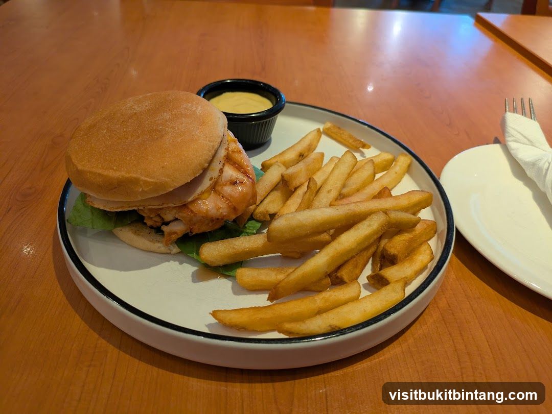 Chicken Burger and Fries