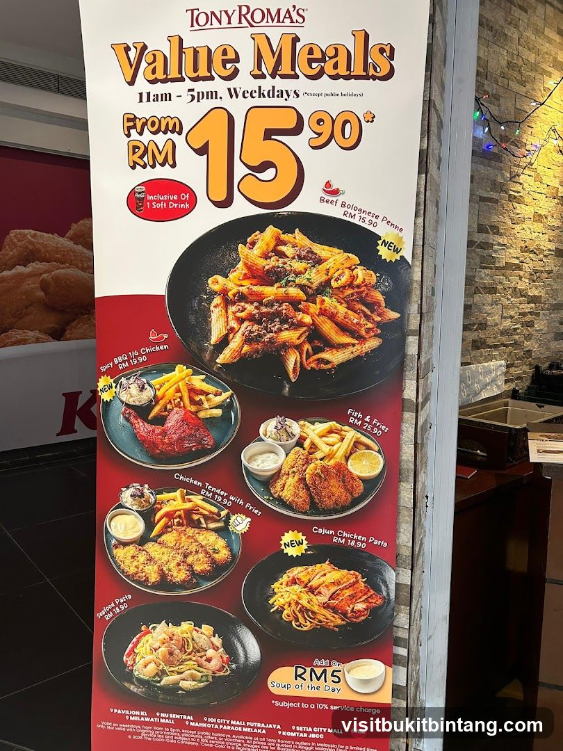 Tony Roma's Value Meals