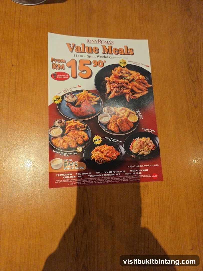 Tony Roma's Value Meals