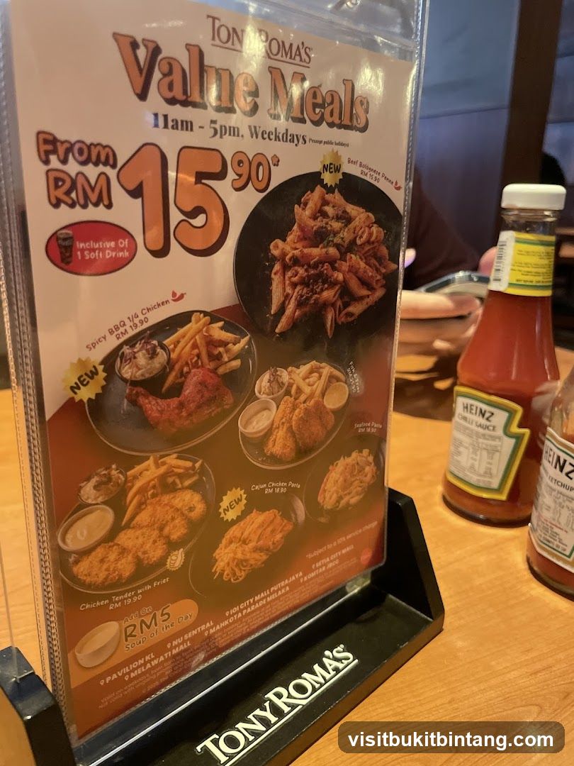 Tony Roma's Value Meals