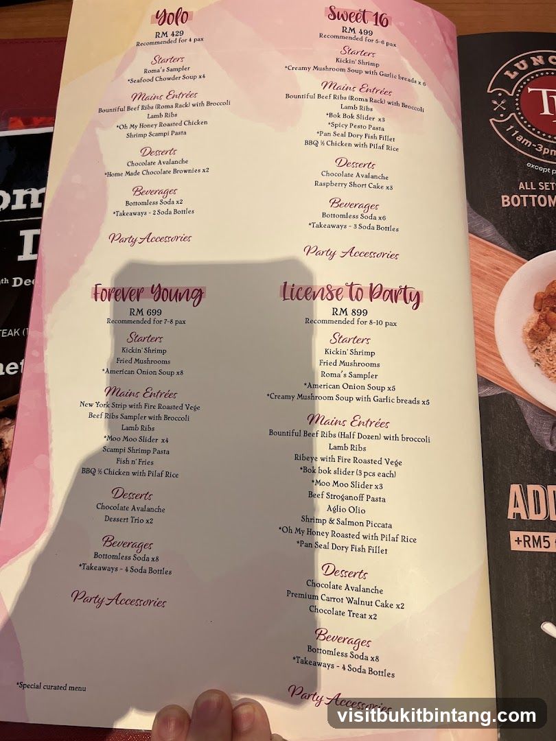 Special Curated Menu