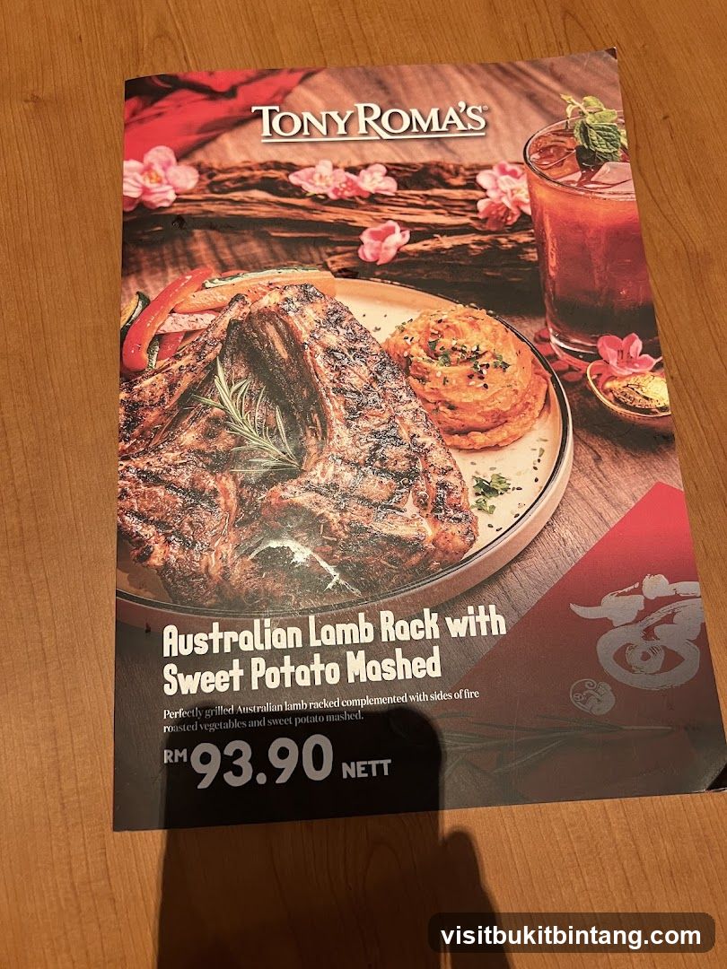 Tony Roma's Menu