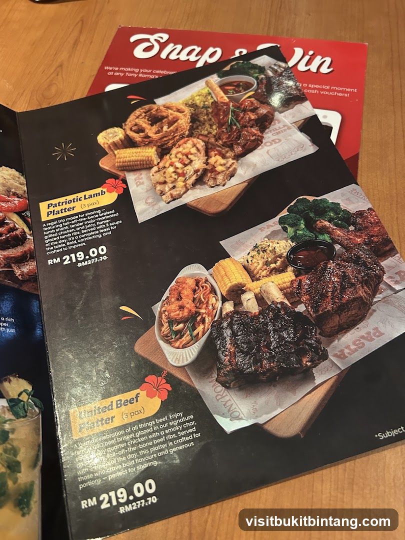 Tony Roma's Menu