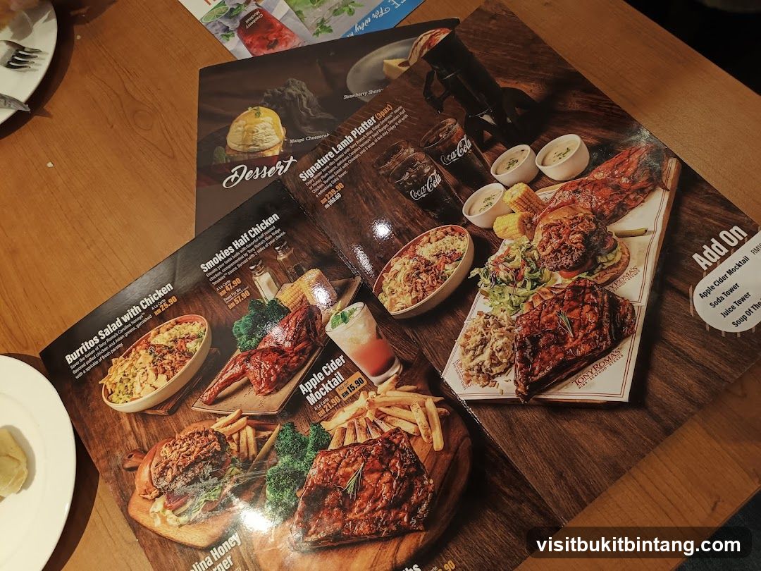 Tony Roma's Menu