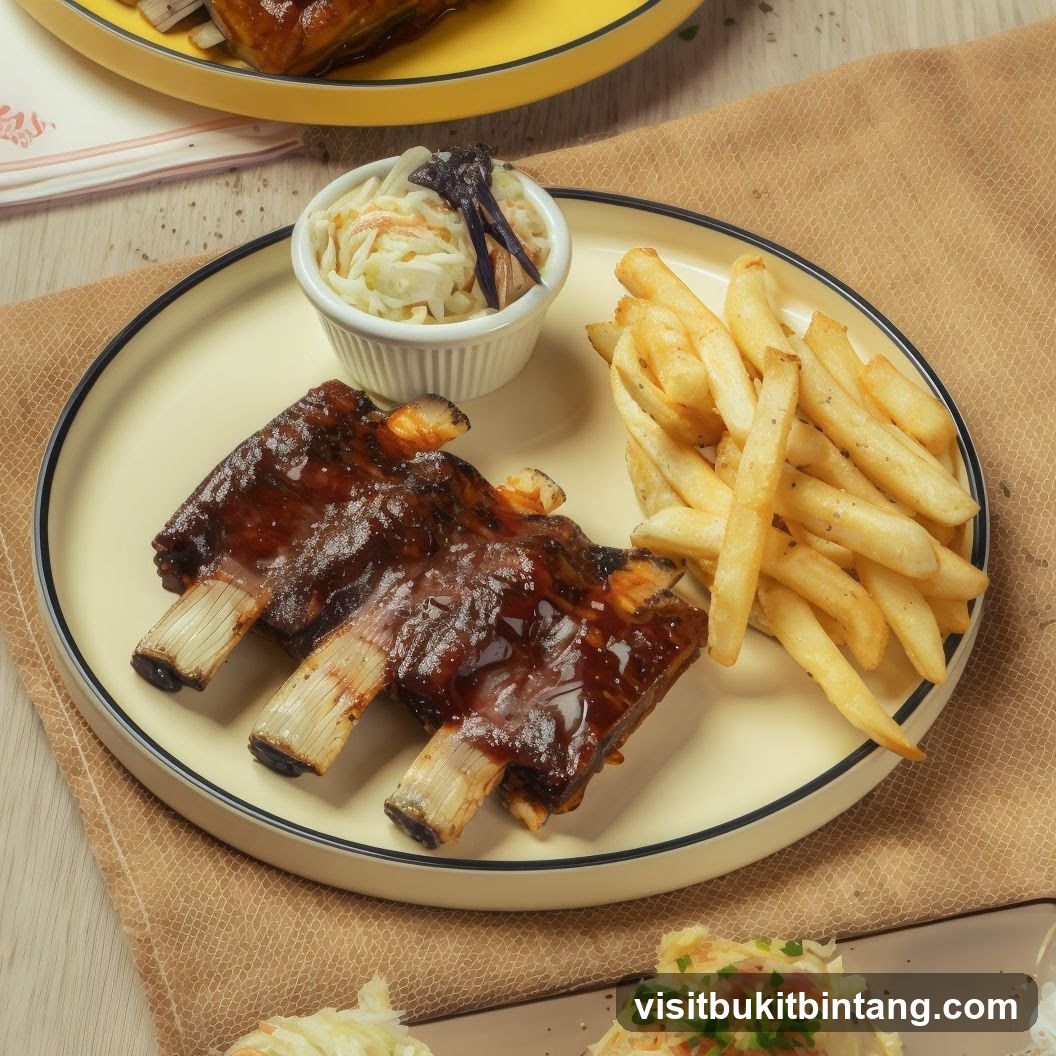 BBQ Ribs with Fries and Coleslaw