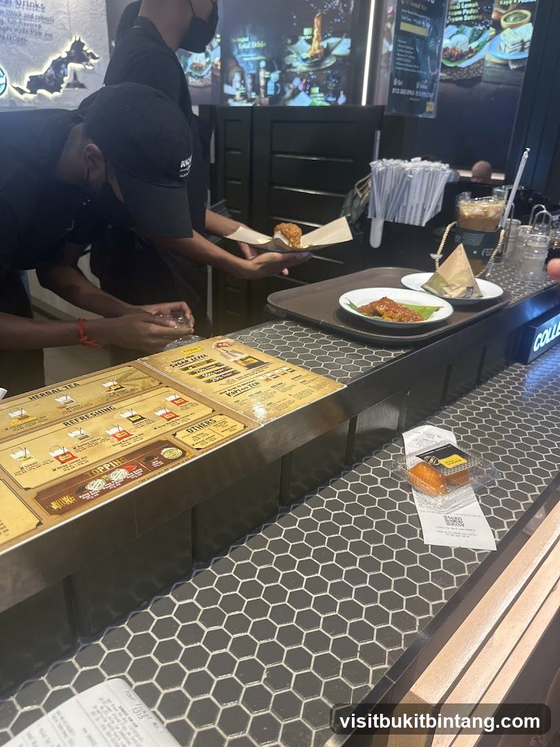 Food Counter with Menu and Staff