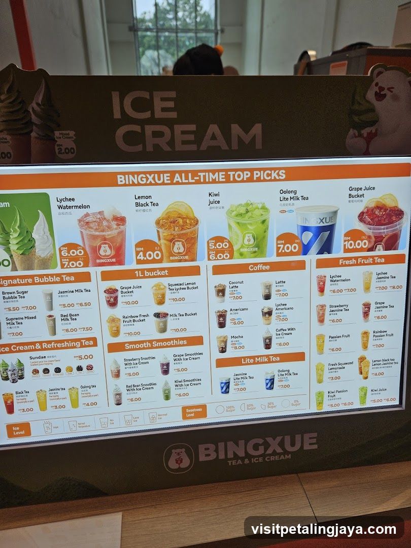 Bingxue Ice Cream Menu Board