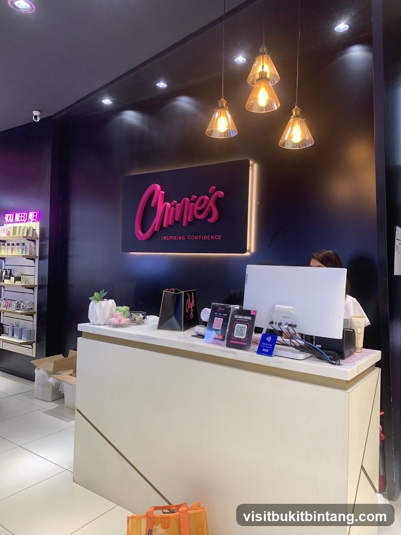 Reception Desk with Business Signage