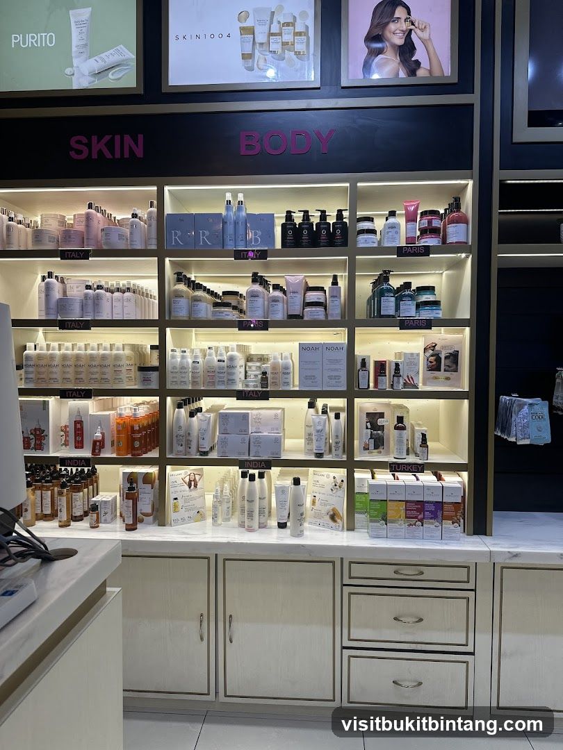 Skincare and Body Products Display