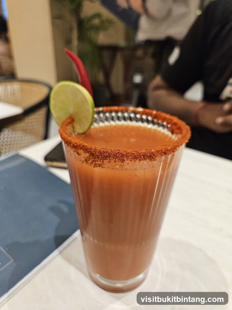 Spicy Cocktail with Lime and Chili