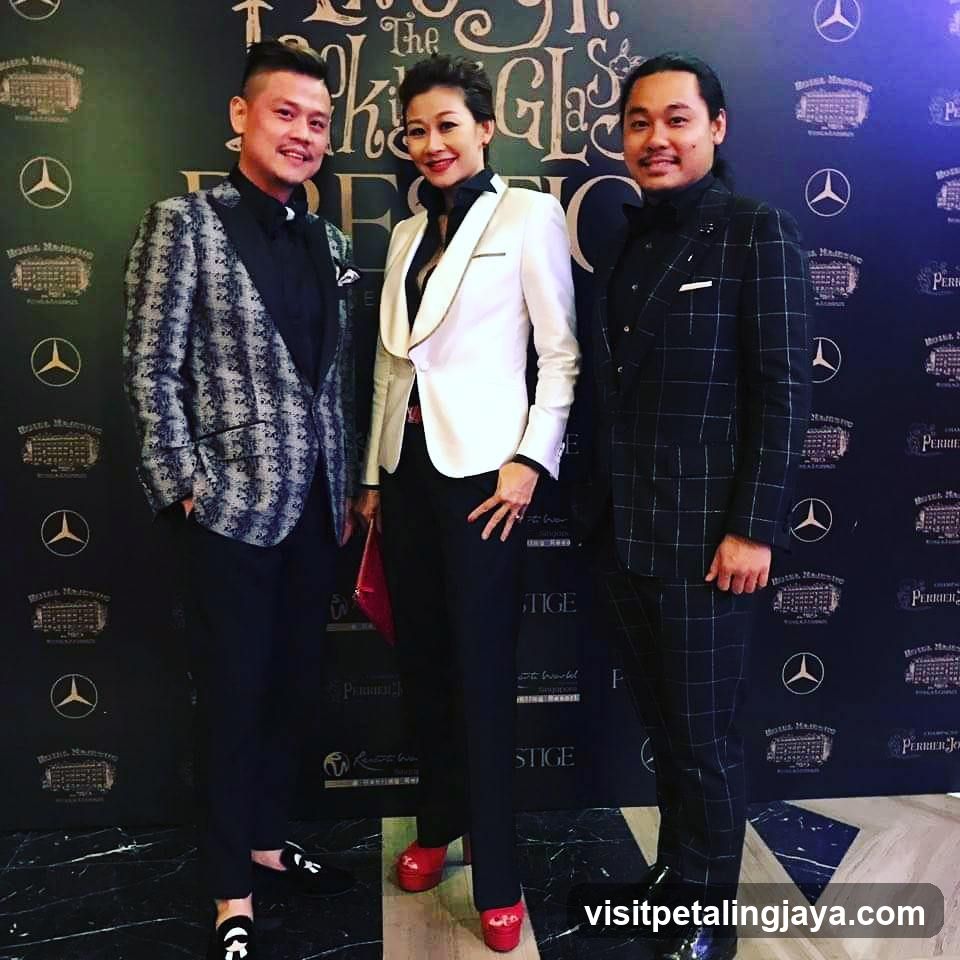 Three people at an event