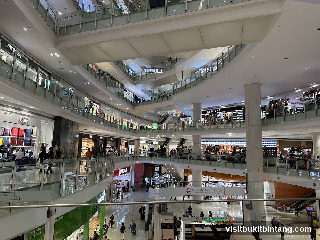 Interior of a multi-level shopping mall