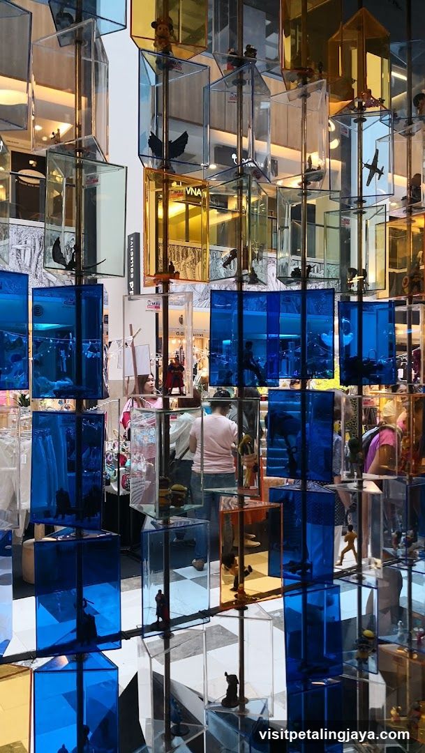 Glass Cube Art Installation in Mall