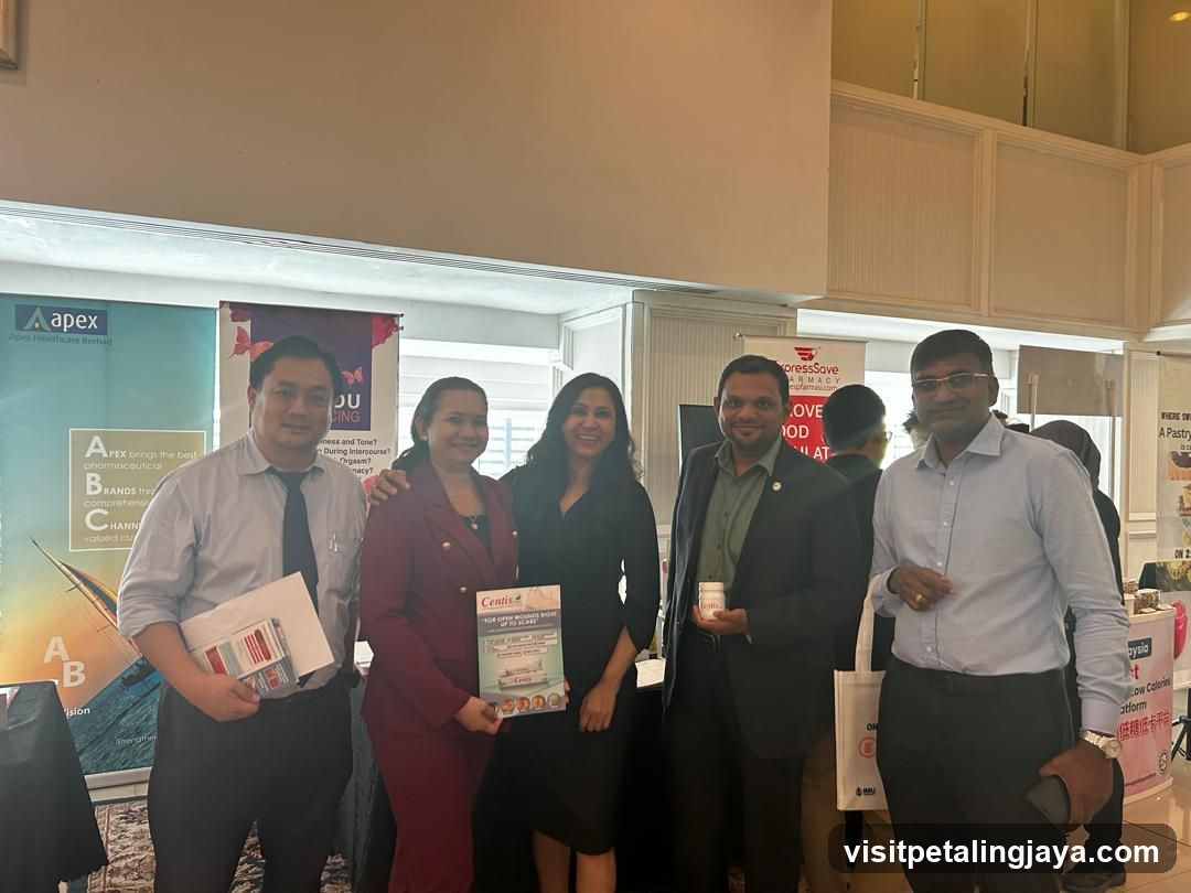 Group photo at event booth