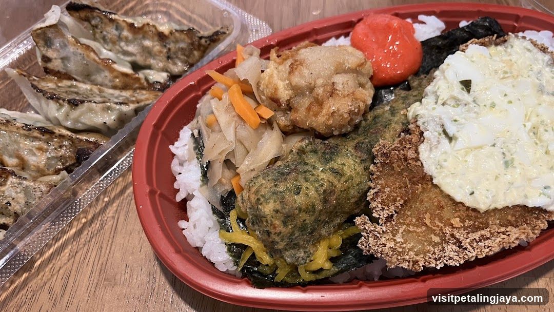 Bento Box with Gyoza and Fried Foods