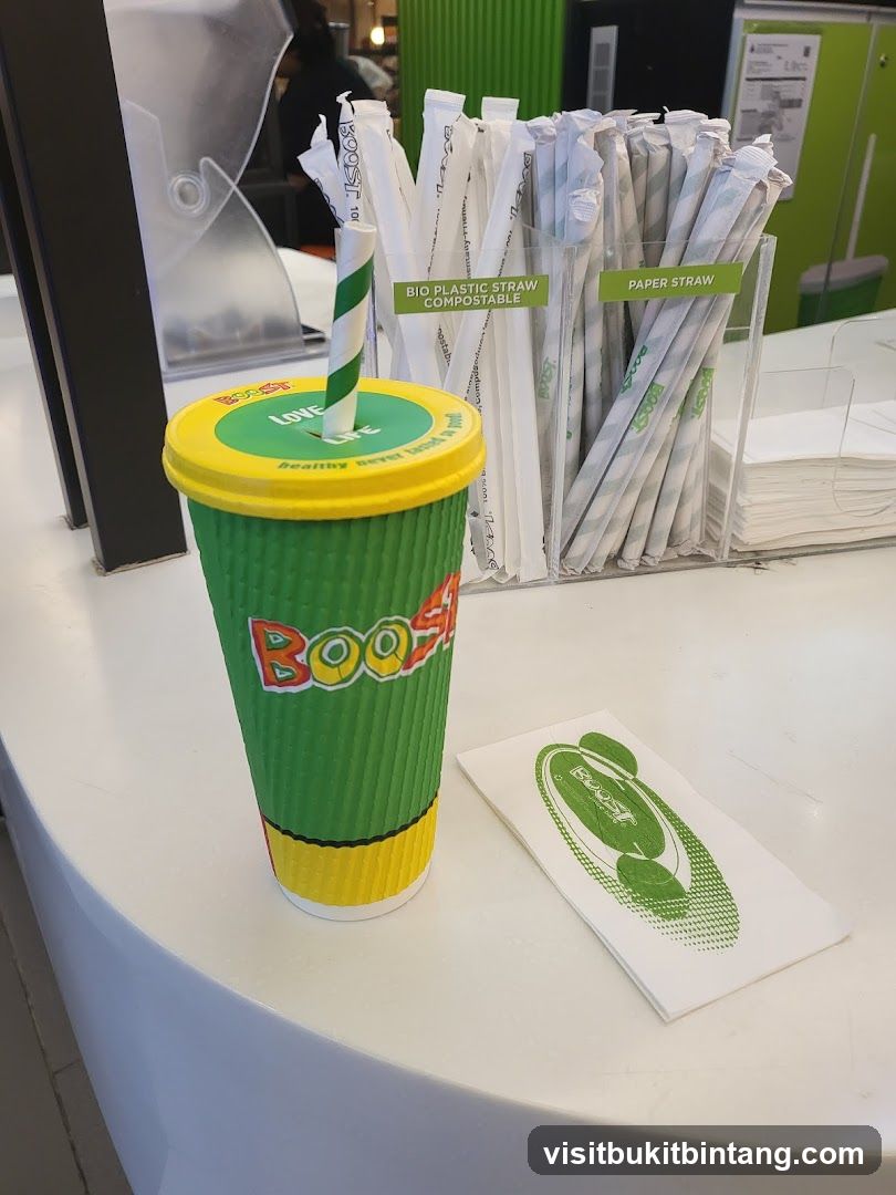 Boost Juice Cup and Straws