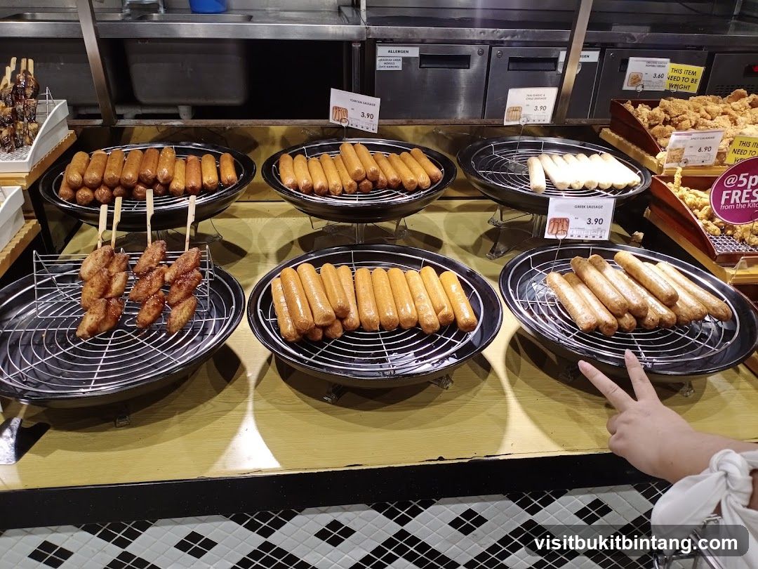 Sausages and Fried Chicken Display