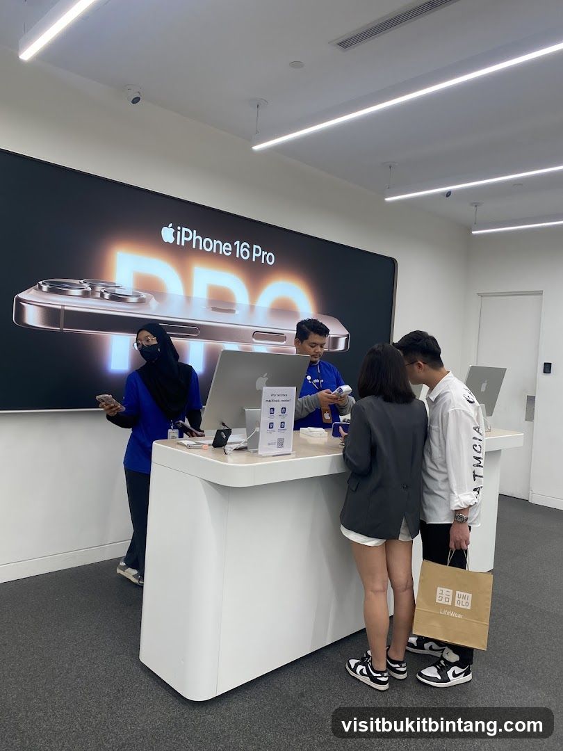 Customers interacting with staff at a retail counter