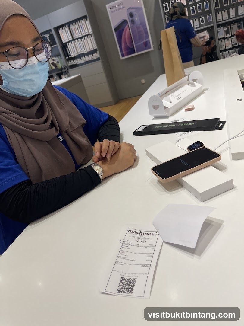 Customer at electronics store