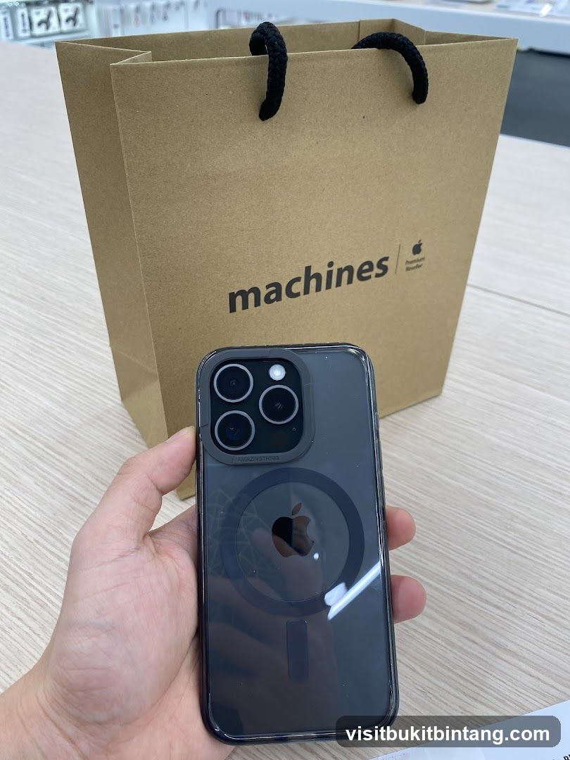 iPhone with branded bag