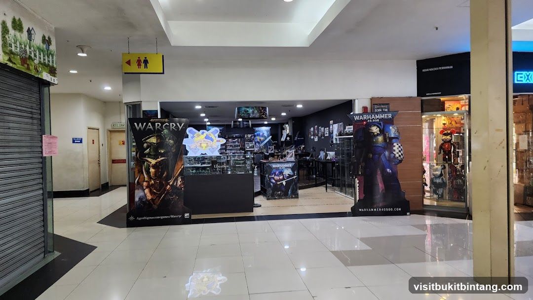 Hobby store interior with Warhammer and Wargame displays