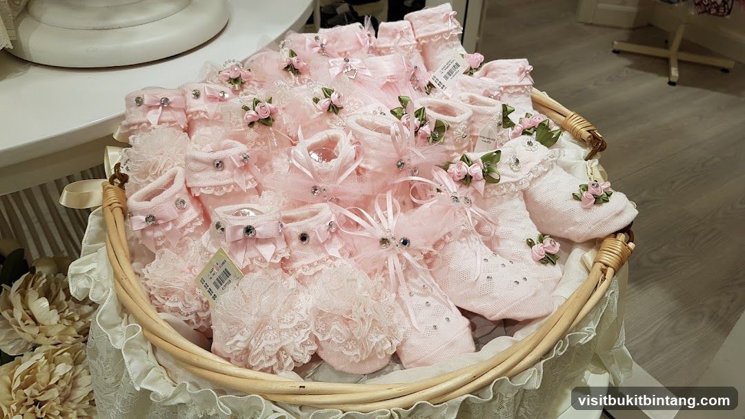 Basket of pink baby socks
