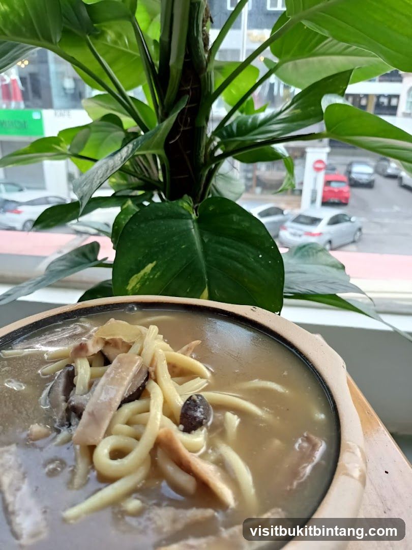Noodle Soup with Mushrooms and Meat