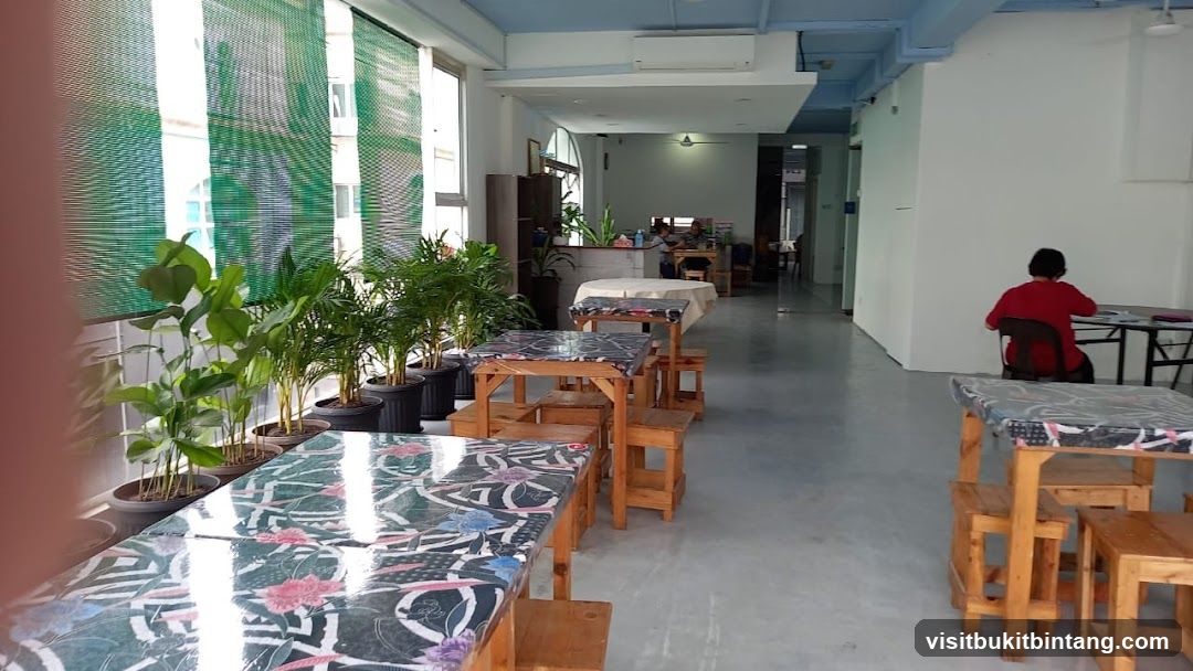Indoor seating area with plants