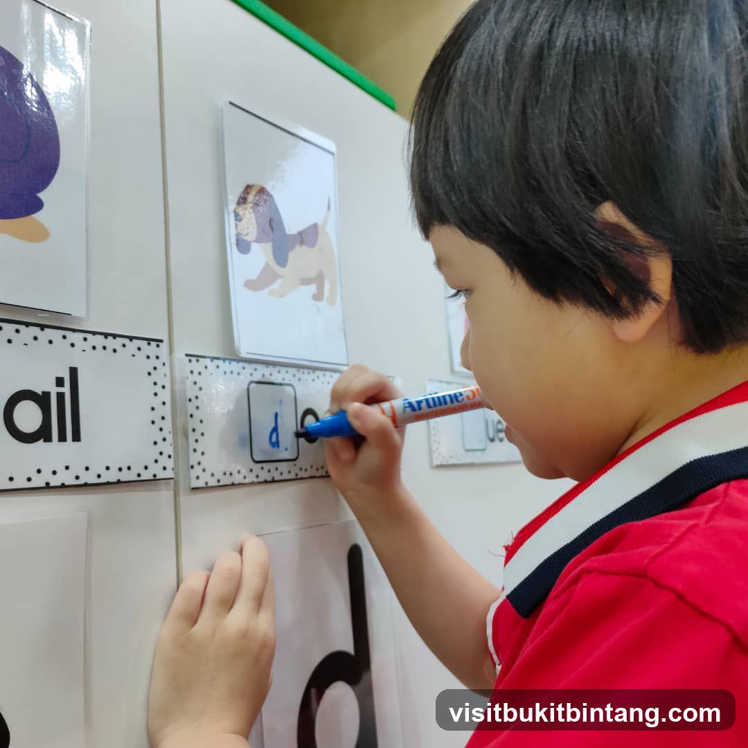 Child learning letters