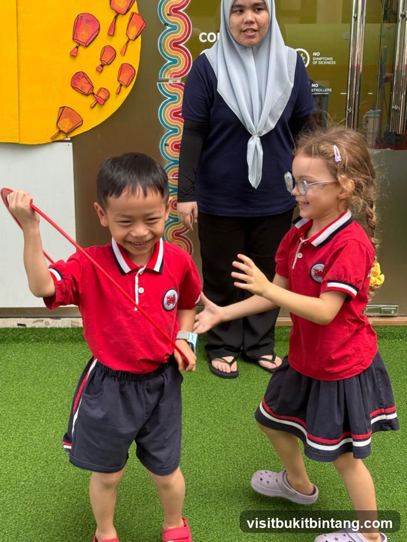 Children playing with jump rope
