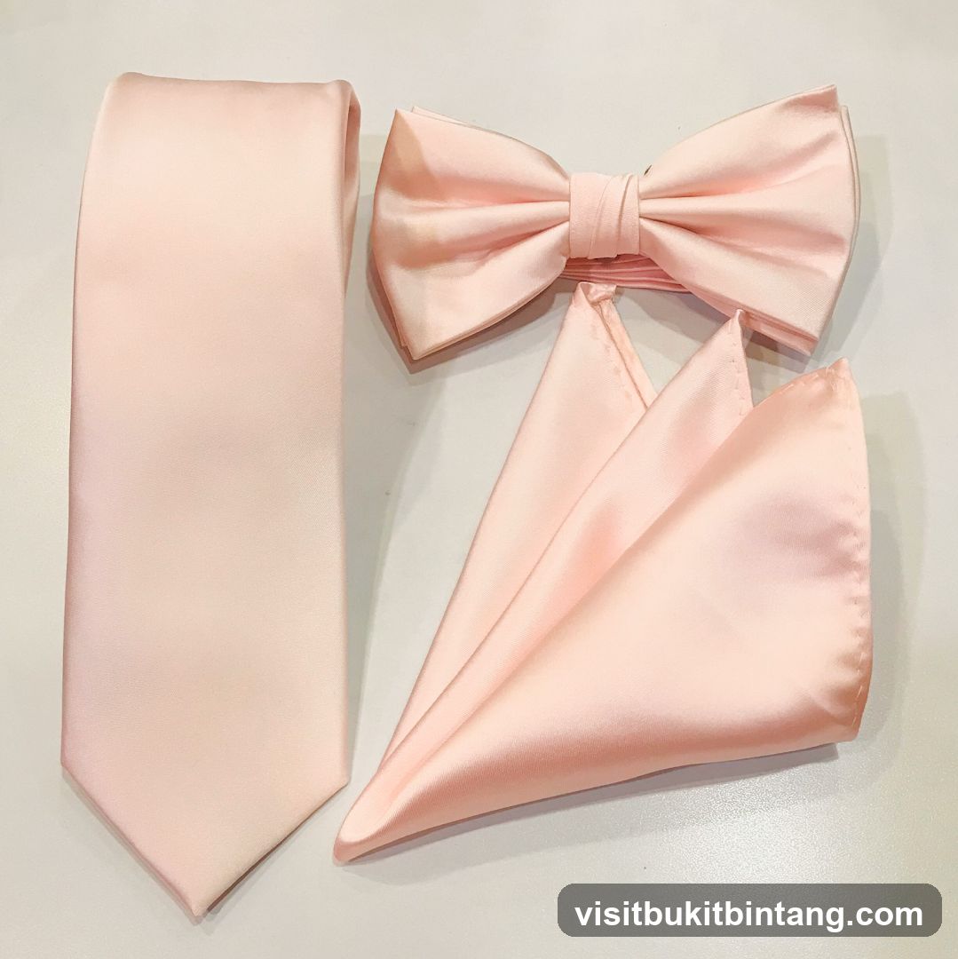 Pink Tie, Bowtie, and Pocket Square