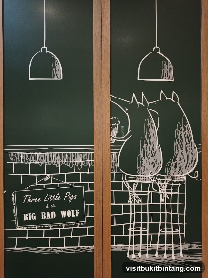 Chalkboard Art of Three Little Pigs