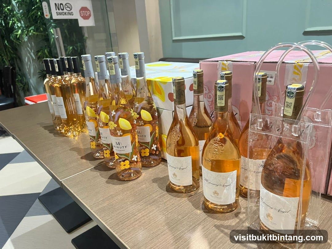 Bottles of Rose Wine