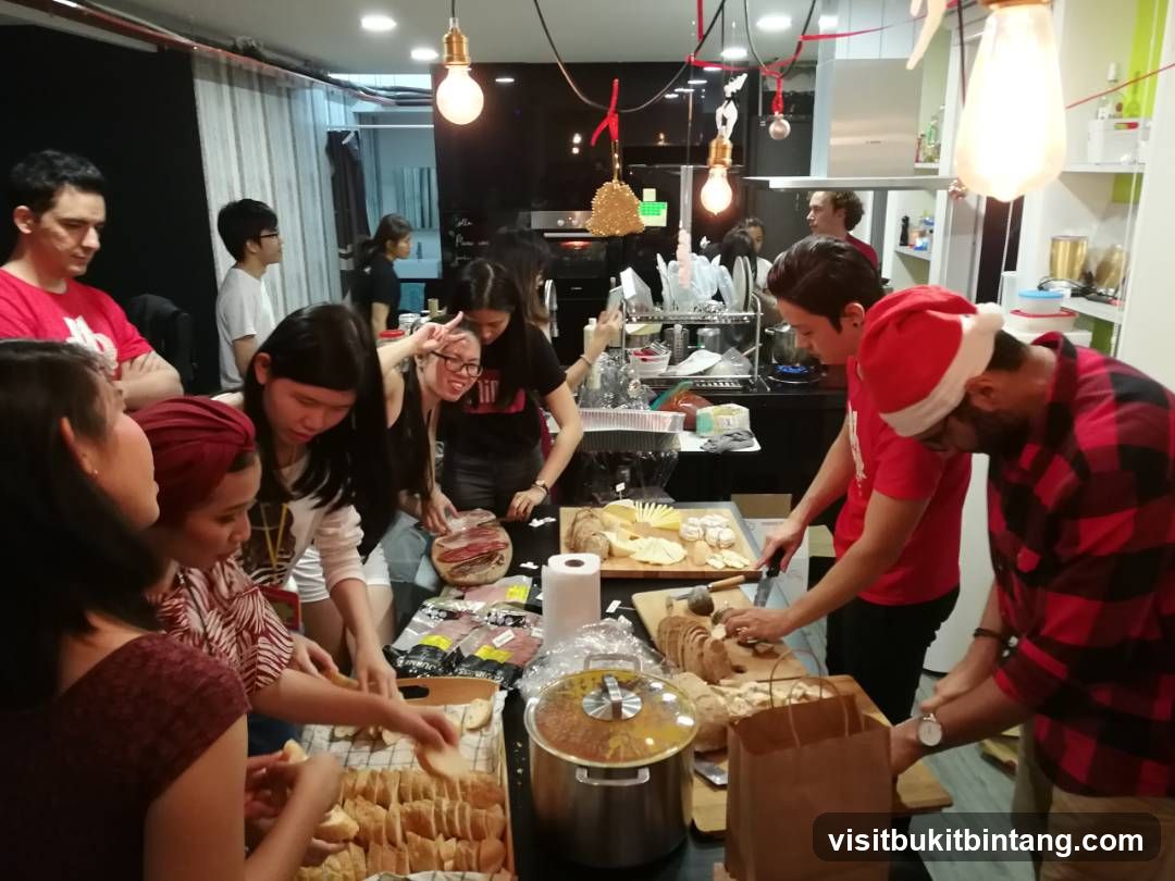 People preparing food at a gathering