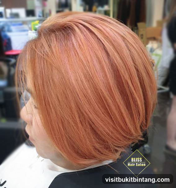 Woman with Copper Bob Haircut