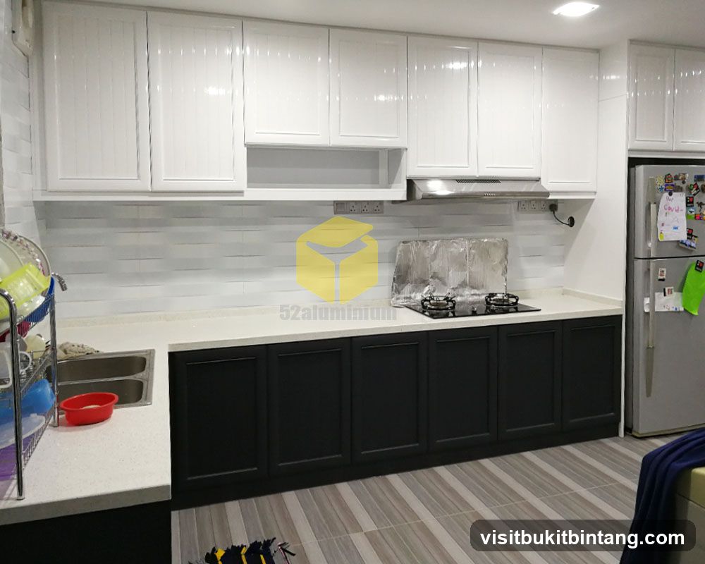 Modern Kitchen with White and Black Cabinets