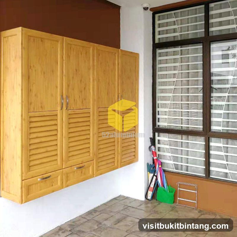 Wall-mounted cabinets with louvered doors
