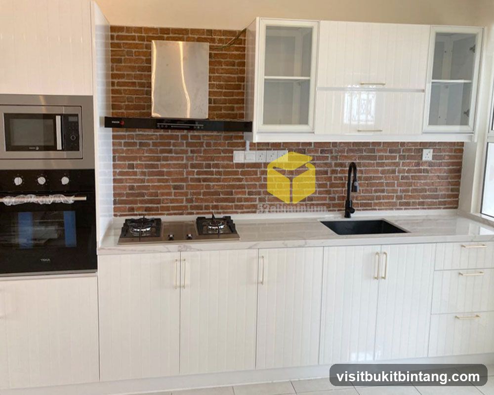 Modern Kitchen with Brick Backsplash