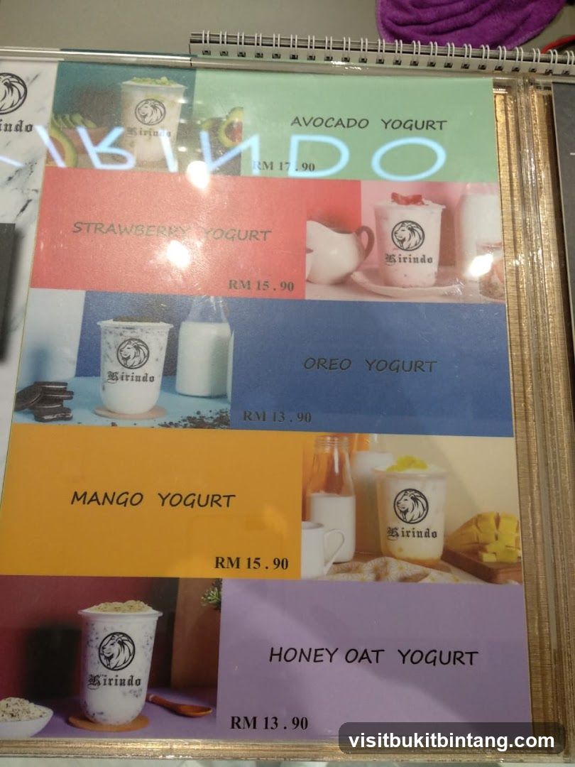 Yogurt Menu