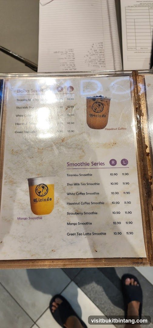 Boba and Smoothie Menu