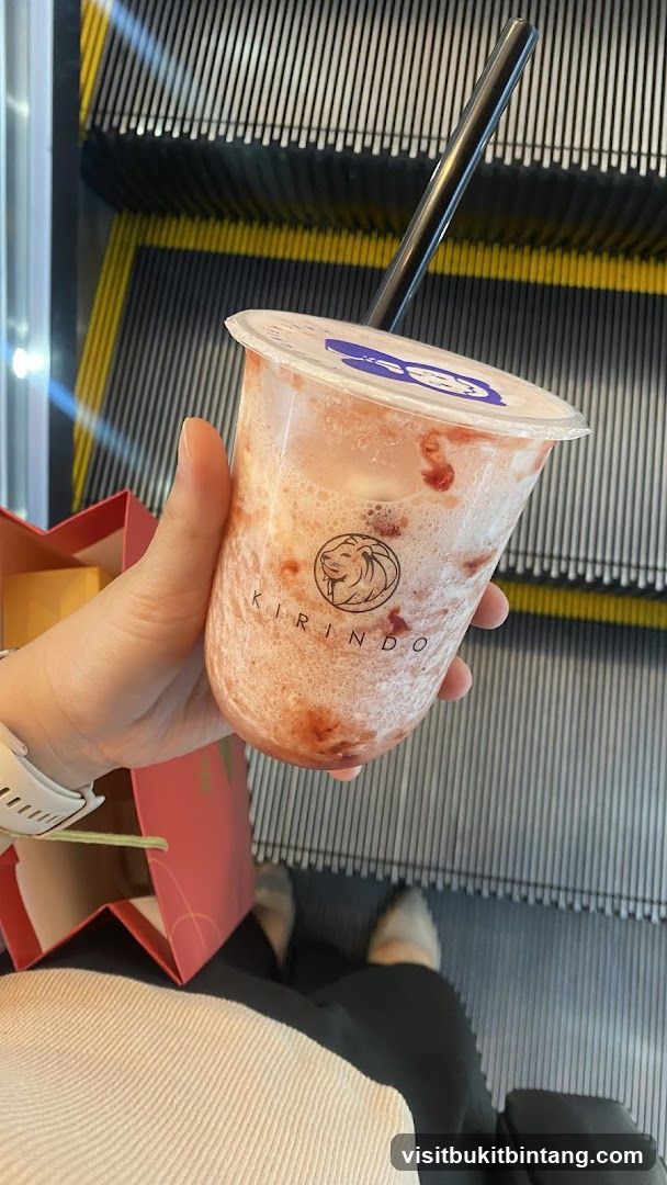 Strawberry Drink with Kirindo Logo