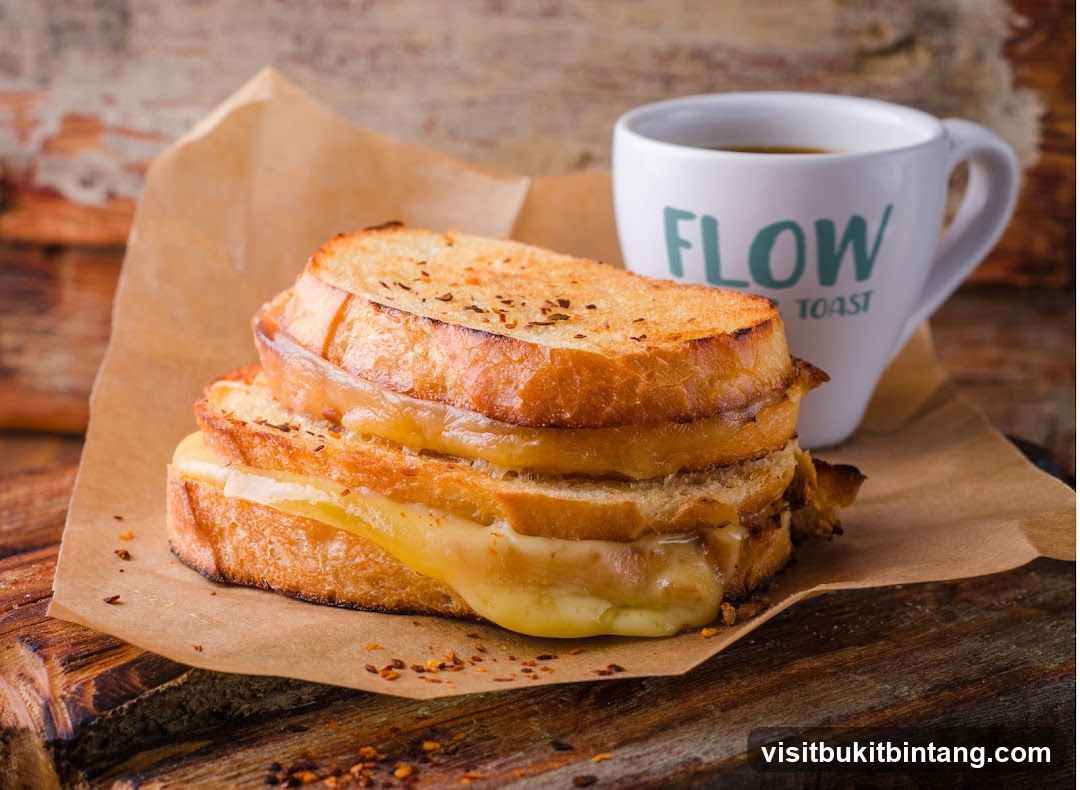 Grilled Cheese Sandwich and Coffee