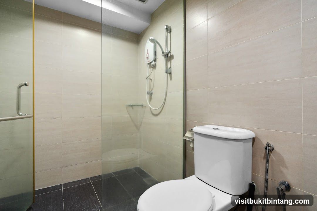 Modern Bathroom with Toilet and Shower