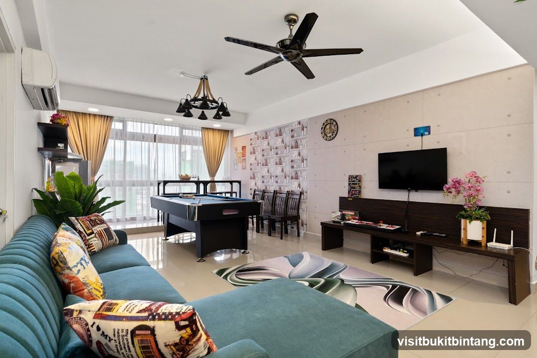 Living Room with Pool Table and Entertainment Area