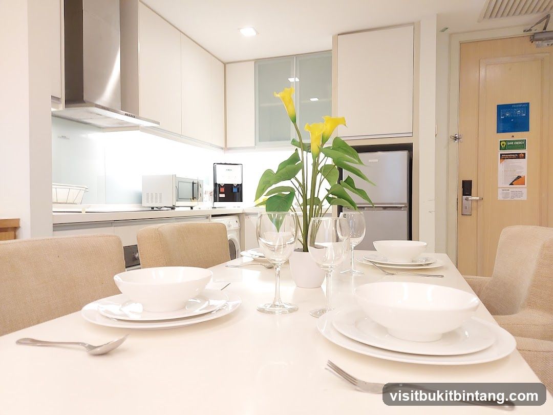 Dining Table Setting in a Modern Kitchen