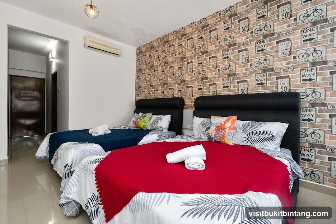 Bedroom with Themed Wallpaper